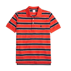 Original Fit Framed Stripe Polo - Orange